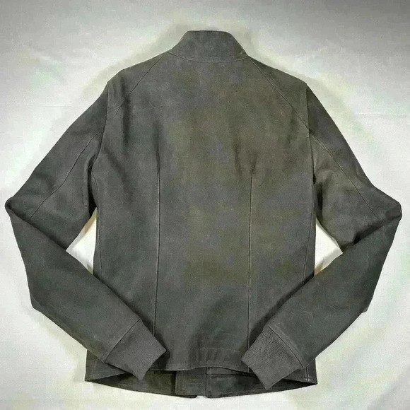 RICK OWENS Men Zipped Calf Leather Jacket in Dark Dust Size 38US - Picture 2 of 16